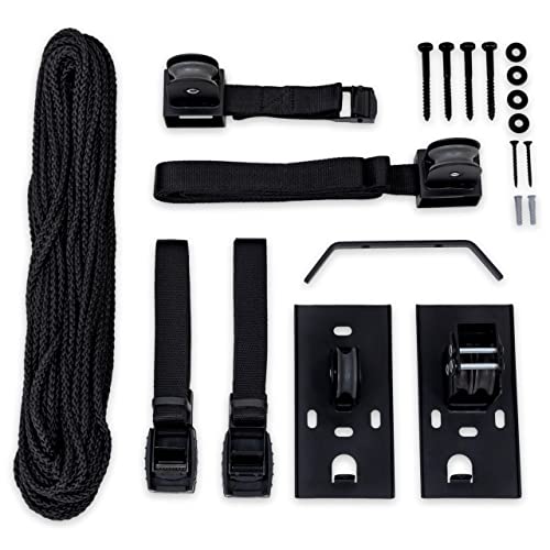 StoreYourBoard Cargo Box Ceiling Storage Hoist, Heavy Duty Holds 150 lbs, Rooftop Carrier Garage Pulley System, Fits 8-10 ft Tall Garage Ceilings