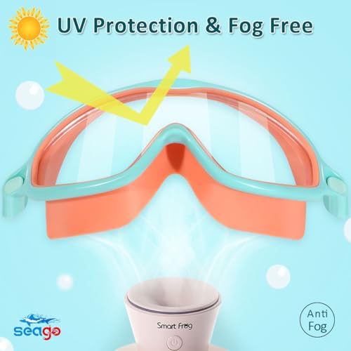 Kids Goggles for Swimming 2 Pack No Leaking Anti-Fog Outer Eye Fit with Wide View UV Protection Crystal Clear Watertight Swim Goggles with nose cover Suitable for Children Youth Boys Girls Age 3 to 15