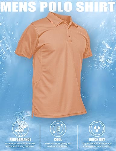 MAGCOMSEN Navy Blue Polo Shirts for Men T Shirts Short-Sleeve Hiking Shirts Hunting Shirt Tactical Shirts Navy M