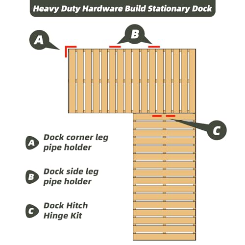 Stationary Dock Heavy Duty Corner Leg Pipe Holder,Galvanized Hardware for Dock, 1/4" Thickness Dock Pole Bracket Pipe Sleeve for Floating Dock Corner Leg Pipe Post, 7/16" Holes for 3/8" Carriage Bolts