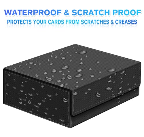 WUTONMU Trading Card Storage Box for MTG Cards, 1800+ PU Leather Card Deck Box, Magnetic Closure Card Deck Case Organizer Box Card Holder Fits for Game Sports Cards