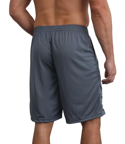 RPOVIG Men's Workout Shorts Sets 5 Pack with Zippered Pockets Basketball Gym Activewear Athletic Mesh Shorts