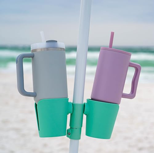 ShoreShade Sail (Coral Red), Best Beach Shade, Lightweight, Easy to Use, Sets up in 1 Minute, Cup Holders & Towel Hooks