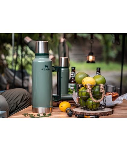 Stanley Classic Vacuum Insulated Wide Mouth Bottle - Hammertone Silver - BPA-Free 18/8 Stainless Steel Thermos for Cold & Hot Beverages - 2 QT