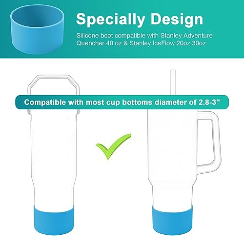 Silicone Cup Boot for 12oz - 40 oz Hydroflask &Stanley 40oz Protective Cup Bottom Sleeve Cover Compatible with Stanley Cup Accessories for All Water Bottles Bottom Diameter of 2.84-3in