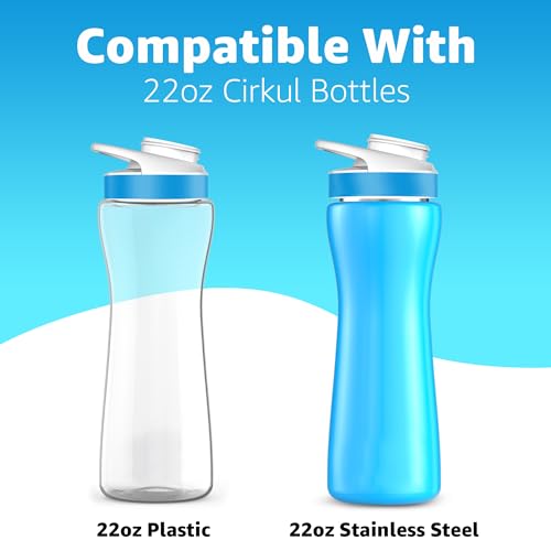 Jmoe USA 22oz Sleeve for Cirkul Water Bottle | Fits 22 oz Plastic and Stainless Steel Bottles | Neoprene Sweat Absorbing Material | Fitted Design | 2-Pack | Insulated Cover (Blue)