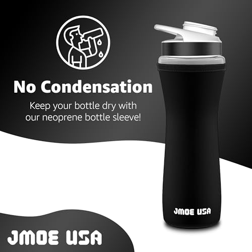Jmoe USA 22oz Sleeve for Cirkul Water Bottle | Fits 22 oz Plastic and Stainless Steel Bottles | Neoprene Sweat Absorbing Material | Fitted Design | 2-Pack | Insulated Cover (Black)