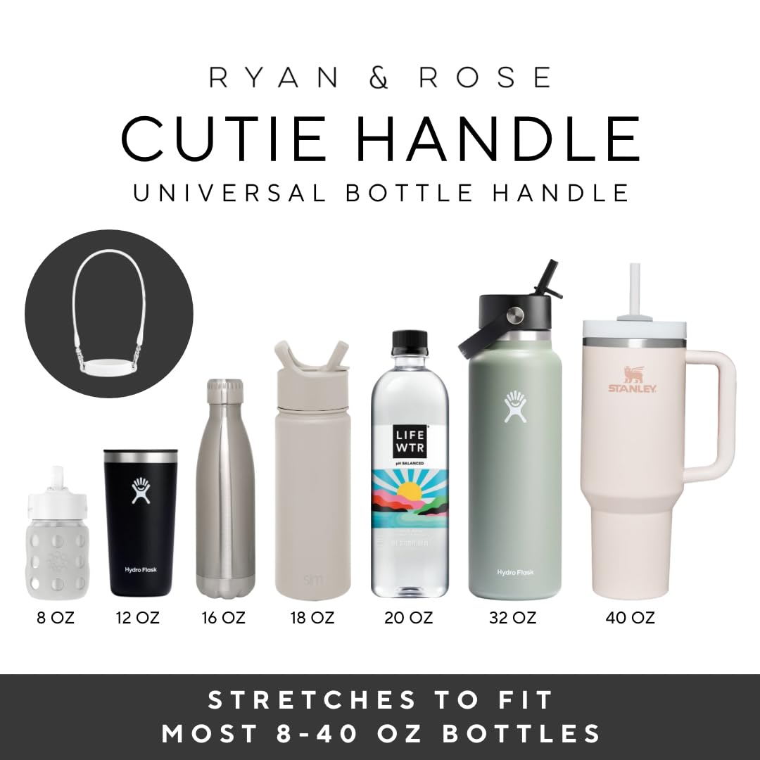 Ryan & Rose Water Bottle Handle - Silicone Water Bottle Sling, Carrier, Holder with Strap Compatible Stanley Cup Accessories (Flat Ranger)