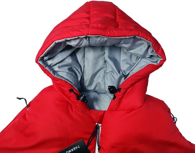 Thermotuff Wearable Sleeping Bag with Dual Hoodie, Zippered Arm Holes, Pockets & Adjustable Drawstring - Ideal for Camping, Cold Weather Hiking, and Stadium Sak Blanket