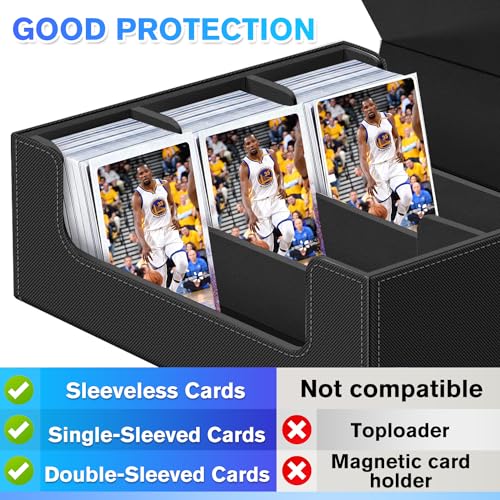WUTONMU Trading Card Storage Box for MTG Cards, 1800+ PU Leather Card Deck Box, Magnetic Closure Card Deck Case Organizer Box Card Holder Fits for Game Sports Cards