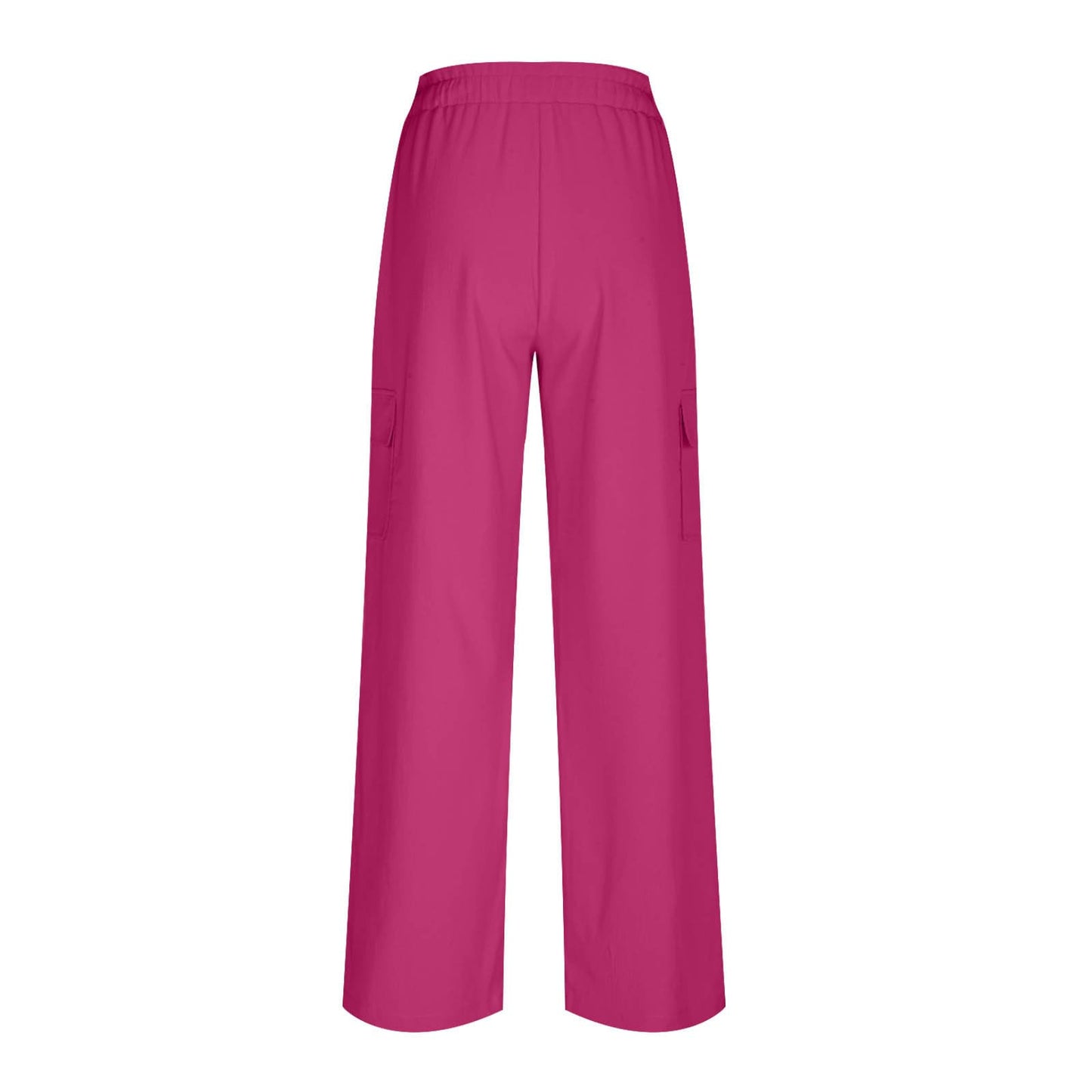 Turilly Women's Pants Baggy Loose Wide Leg Comfy Soft Pants Casual Drawstring Elastic Waisted Work Pants with Side Pockets Hot Pink