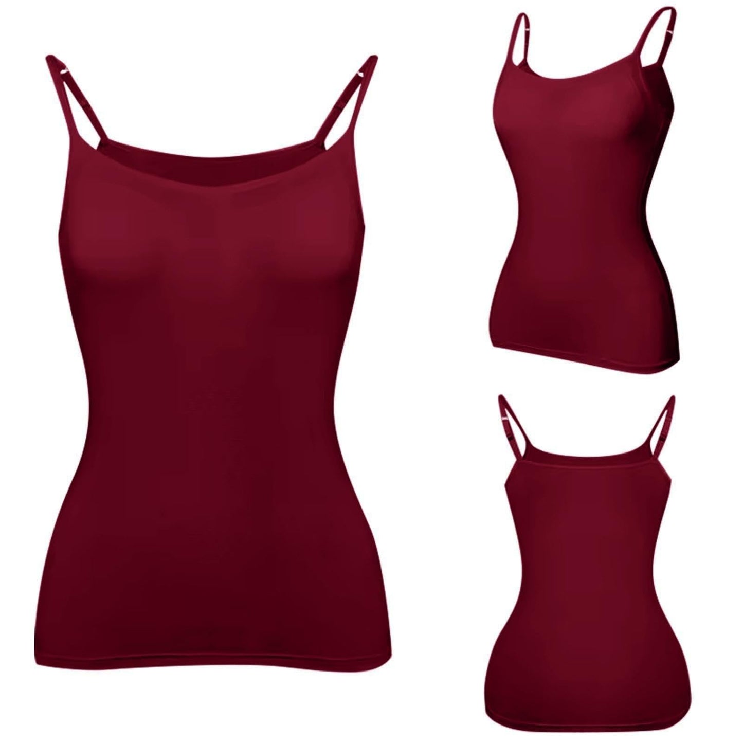 Generic Prime Online Shopping Log in, Tops with Built in Bra for Women, Adjustable Spaghetti Strap Cami Bra 2024 Summer Casual, Built in Bra Tank Tops for Women, Cute Tank Tops for Women, Wine, XL