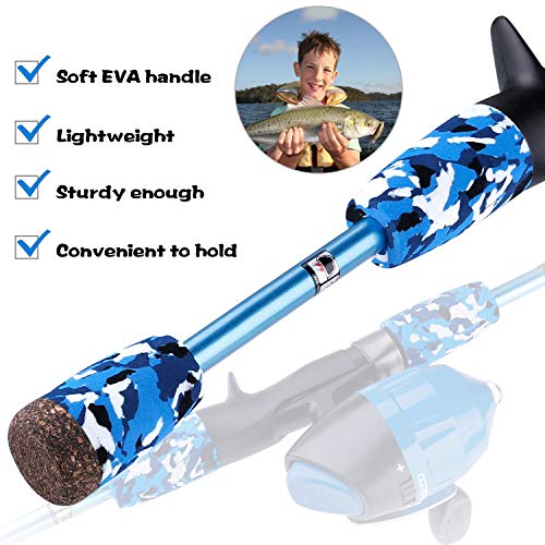 ODDSPRO Kids Fishing Pole - Kids Fishing Starter Kit - with Tackle Box, Reel, Practice Plug, Beginner's Guide and Travel Bag for Boys, Girls