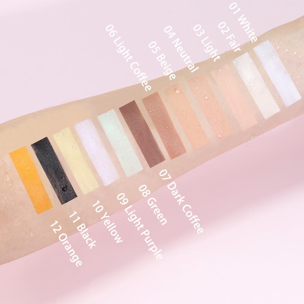 Kaely Pot Concealer Full Coverage, Under Eye Brightener Color Correcting Concealer for Dark Circles, Waterproof Foundation Face Makeup, Eye Ring Corrector de Ojeras, 06 Light Coffee