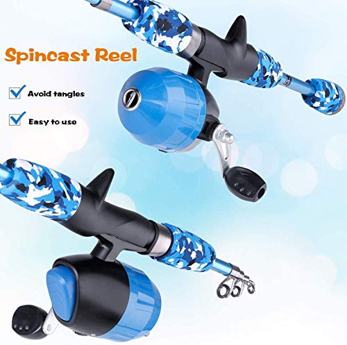 ODDSPRO Fishing Poles for Kids Ages 4-12 - Kids Fishing Gear with Fishing Tackle Box, Fishing Lures, Reel, Portable Fishing Bag, Great Gift for Boys Girls