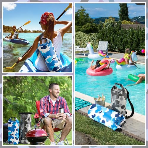 Realspring 2 Pcs Waterproof Floating Dry Bag 10L Floating Dry Sack for Man Women Roll Top Dry Backpack Floating Bag Dry Backpack for Rafting Boating Swimming Kayaking Hiking (Camouflage)