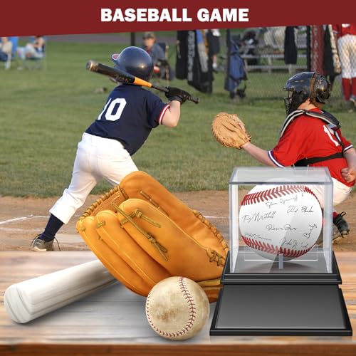 2 Packs Baseball Display Case, Leffis Baseball Holder Display Case, Acrylic UV Protected Baseball Case for Display, Baseball Display Case for Autographed Baseball