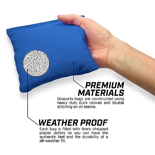 GoSports Official Regulation Cornhole Bean Bags Set (8 All Weather Bags) - America Stars and Stripes or Red and Blue - Choose Your Style