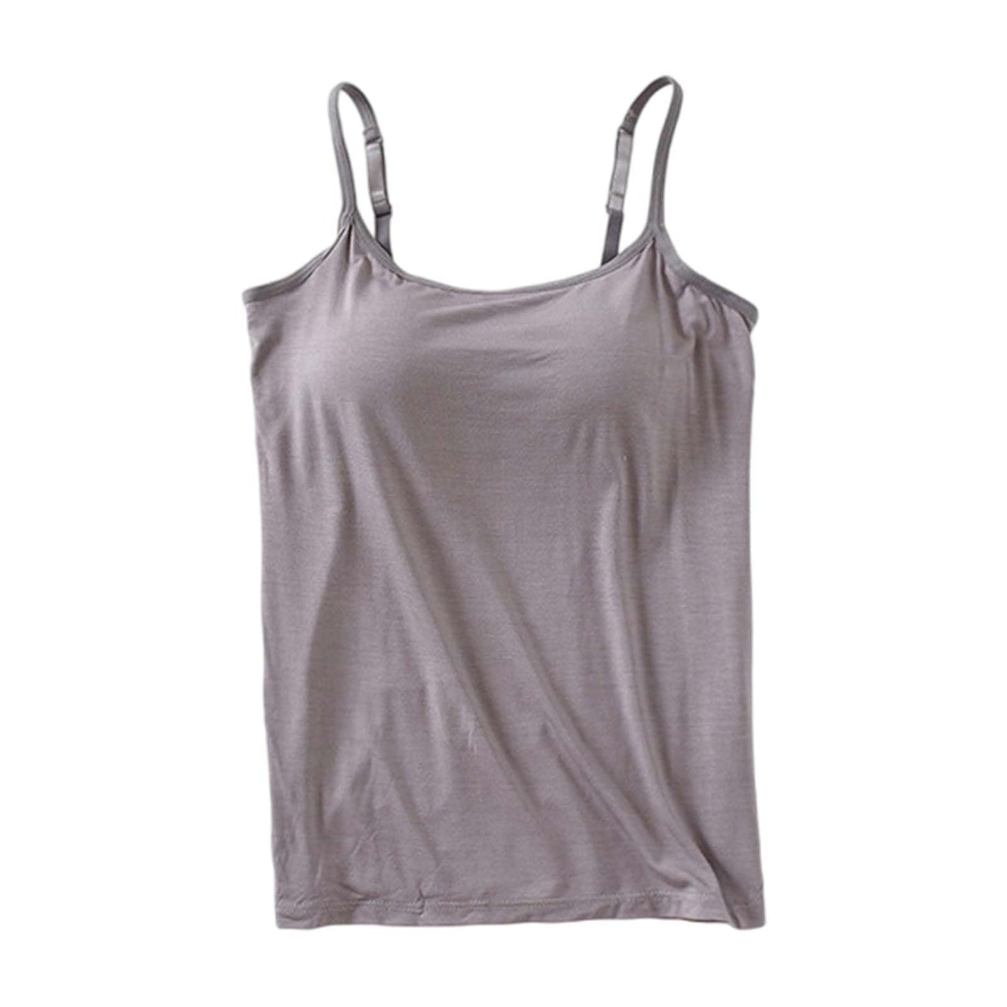 Generic Clearance Customer Service Chat Online Now Tank Top Built in Bra Adjustable Spaghetti Strap Cami Bra 2024 Summer Casual Athletic Tank Tops for Women Cute Tank Tops for Women Dark Gray L