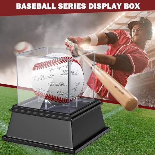 2 Packs Baseball Display Case, Leffis Baseball Holder Display Case, Acrylic UV Protected Baseball Case for Display, Baseball Display Case for Autographed Baseball
