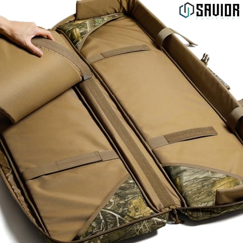 Savior Equipment American Classic Tactical Double Long Gun Bag Pistol Transportation Case w/Backpack Strap, 36 Inch Timber