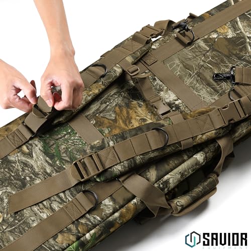 Savior Equipment American Classic Tactical Double Long Gun Bag Pistol Transportation Case w/Backpack Strap, 36 Inch Timber