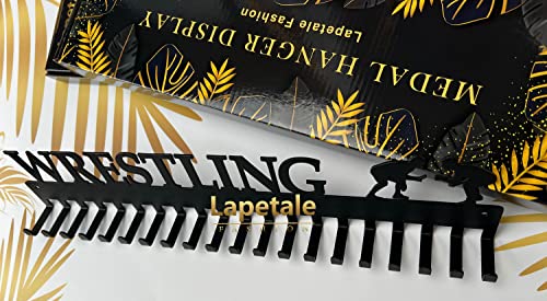 Lapetale Fashion Wrestling Medal Hanger Display Medal Holder Hanger Display Rack Frame with 20PCS Hanging Hooks Upgraded Extension Hooks Easy Install Easy to Use Wrestling Medal Display Rack