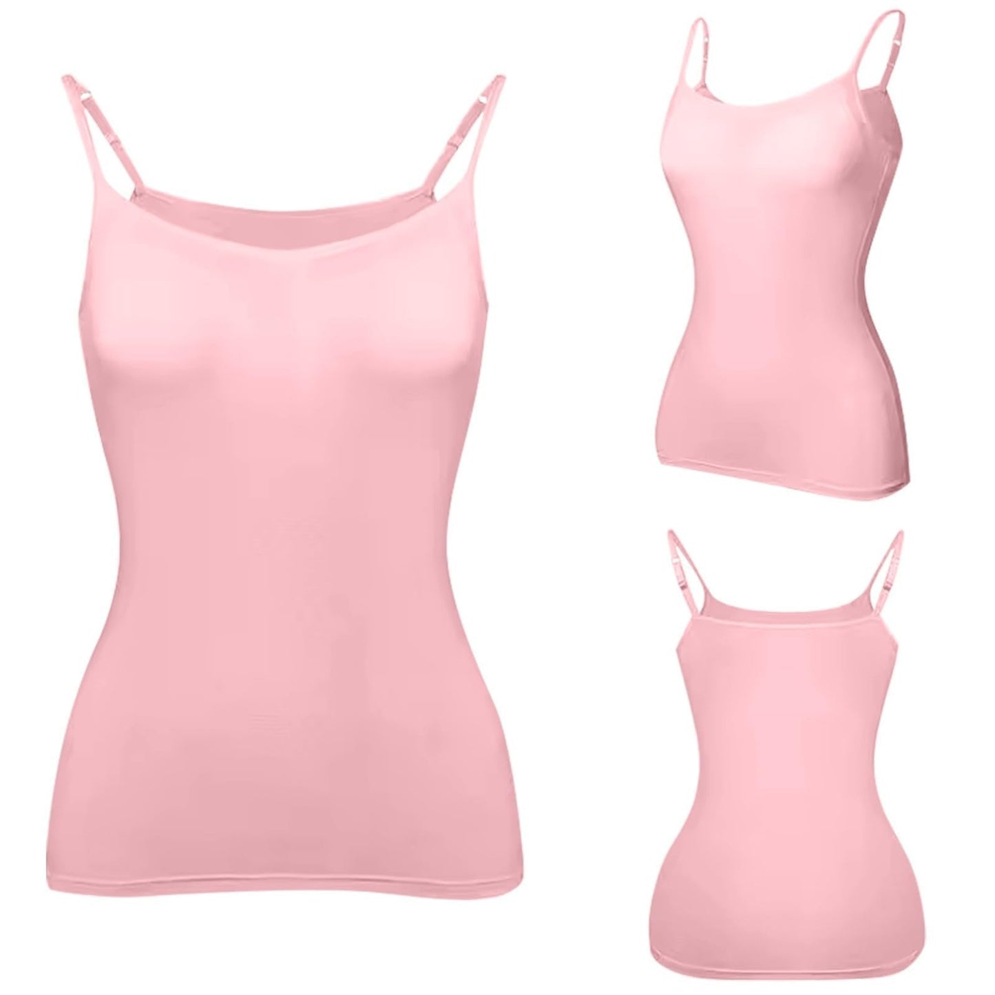 my account overstock items clearance Spaghetti Strap Tank Top with Built in Bra, Camisole Tops for Women 2024 Summer Casual, Built in Bra Tank Tops for Women, Bra Tank Tops for Women, Pink, XL
