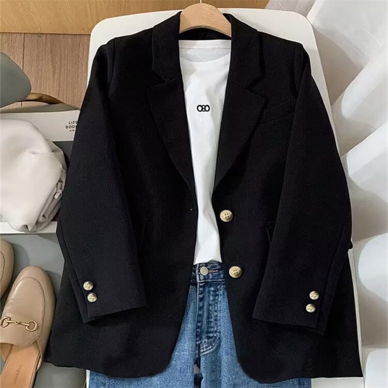 Prime Early Access Deals Today Blazers for Women Business Casual Summer Solid Long Sleeve Jackets Open Front Button Down Office Work Suit Tops with Pockets Deals of The Day Lightning Deals Today