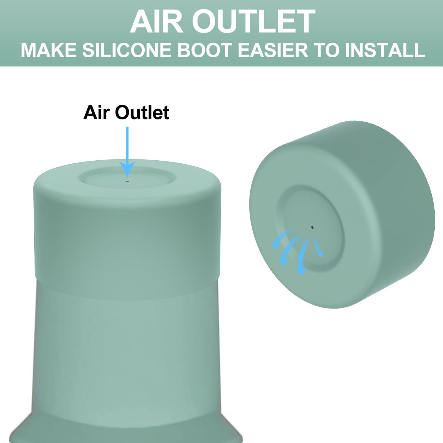 Affute Protective Silicone Boot for Stanley Quencher H2.0 40 30 20 oz & IceFlow Flip 30 20 oz, BPA Free Anti-Noise Anti-Scratch, Stanley Cup Protector Sleeve Cover Boot (Eucalyptus)