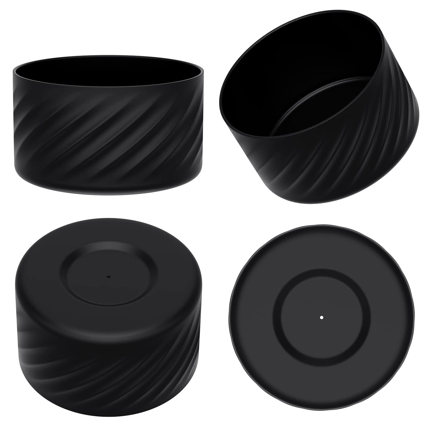 Affute Protective Silicone Boot for Stanley Quencher H2.0 40 oz & IceFlow Flip 20 oz 30 oz and hydroflask 12-24 oz, Anti-Slip Bottle Bottom Sleeve Cover (Black)