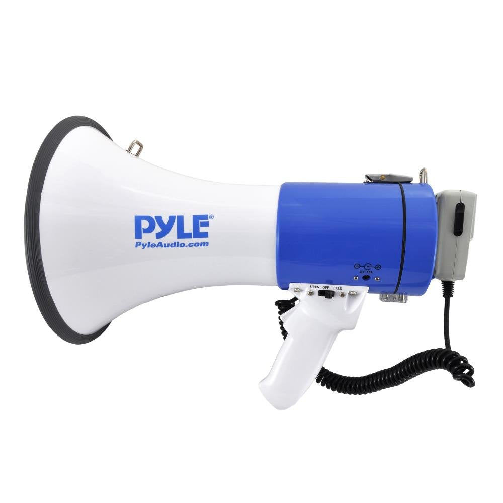 PYLE Portable Megaphone Speaker PA Bullhorn - Built-in Siren & Megaphone Speaker PA Bullhorn - 20 Watts & Adjustable Vol Control