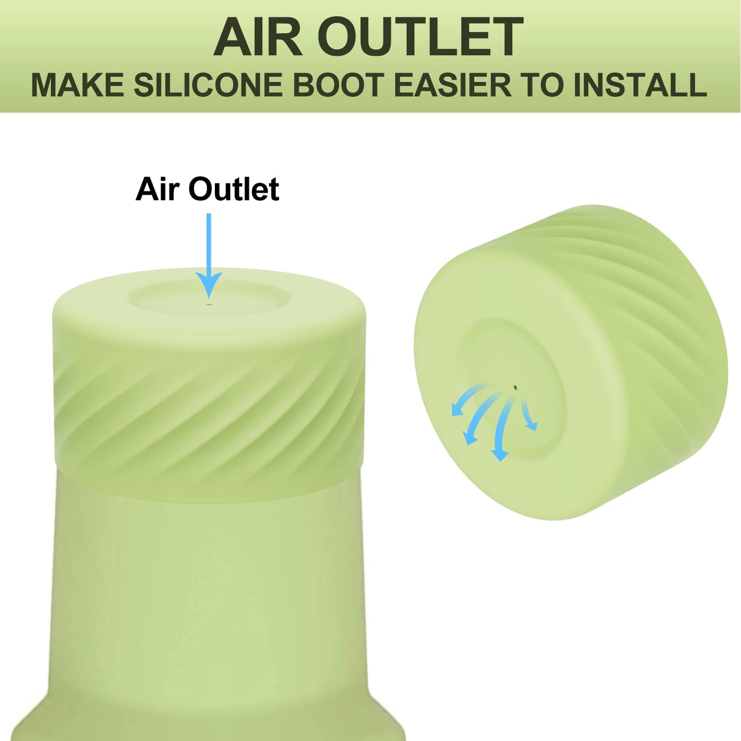 Affute Protective Silicone Boot for Stanley Quencher H2.0 40 oz & IceFlow Flip 20 oz 30 oz and hydroflask 12-24 oz, Anti-Slip Bottle Bottom Sleeve Cover (Citron)