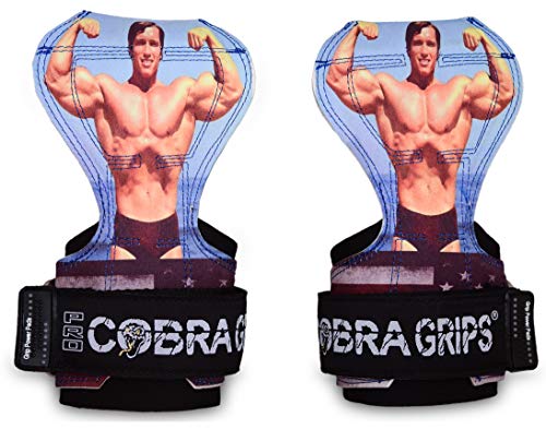 Cobra Grips PRO Weight Lifting Gloves Heavy Duty Straps Alternative Power Lifting Hooks Best For Deadlifts Adjustable Neoprene Padded Wrist Wraps Support Bodybuilding (PRO Arnold Leather)