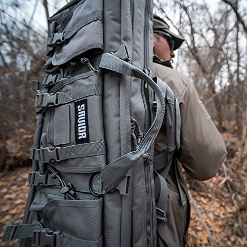 Savior Equipment American Classic Tactical Double Long Gun Bag Pistol Transportation Case w/Backpack Strap, 36 Inch Timber