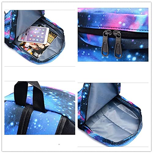 enttgo Cristiano Ronaldo Bookbag 3Pcs Set-Lightweight Casual Travel Daypack-Waterproof Backpack+Shoulder Bag+Mini Case Set