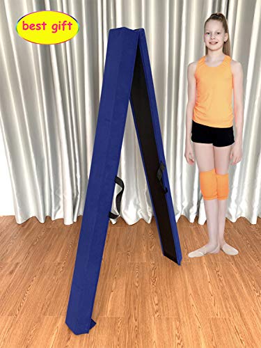 Marfula 6 FT / 8 FT / 9 FT Gymnastics Balance Beam Floor Beam - Extra Firm - Suede Cover - Anti Slip Bottom with Carry Bag For Kids/Adults Home Use (Blue, 6 FT)