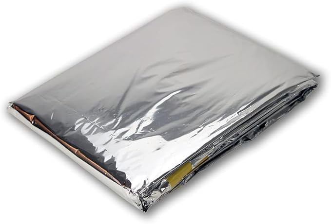 Emergency Thermal Mylar 2 Person Sleeping Bags -Ultra Compact for Camping, Survival, Disaster Bivouac Shelter- Pocket Sized, 7.25ft x 5.25ft - Retains 90% of Body Heat and Repels Wind & Water