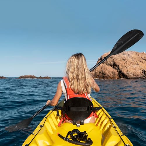 Leader Accessories Adjustable Kayak Paddle 90-98 inches/230-250cm Aluminum Alloy Shaft for Kayaking Boating Canoeing with Paddle Leash (Black, Aluminum Shaft)