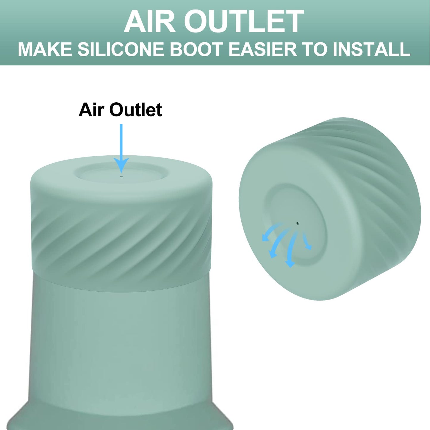 Affute Protective Silicone Boot for Stanley Quencher H2.0 40 oz & IceFlow Flip 20 oz 30 oz and hydroflask 12-24 oz, Anti-Slip Bottle Bottom Sleeve Cover (Eucalyptus)