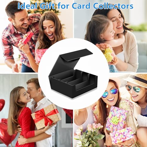 WUTONMU Trading Card Storage Box for MTG Cards, 1800+ PU Leather Card Deck Box, Magnetic Closure Card Deck Case Organizer Box Card Holder Fits for Game Sports Cards