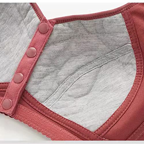 Generic Bras for Women No Underwire Front Closure Bra Plus Size Full Coverage Bralette Breathable Wireless Bra Sports Bras Wine, XX-Large