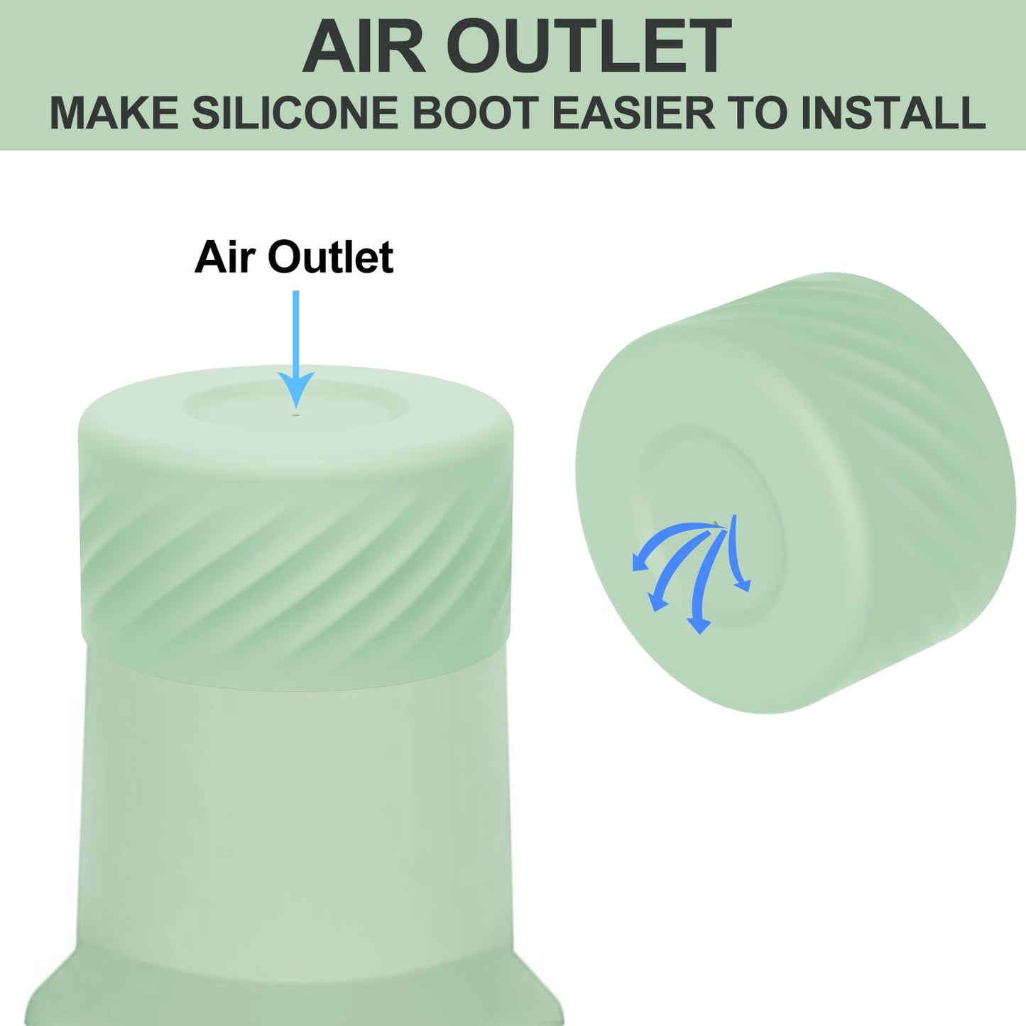 Affute Protective Silicone Boot for Stanley Quencher H2.0 40 oz & IceFlow Flip 20 oz 30 oz and hydroflask 12-24 oz, Anti-Slip Bottle Bottom Sleeve Cover (Matcha Cream)