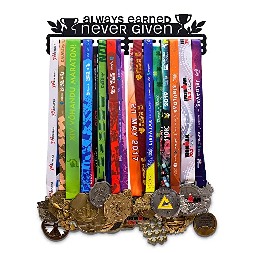 Sports Medal Hanger Display Race She Believed She Could So She Did | Brushed steel Race Medal Holder Awards Wall Mount | Running Marathon Race Medal Display for Wall | Steel medal holder for wall