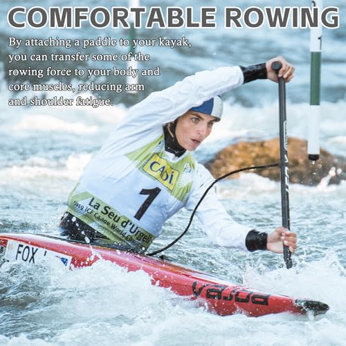 NVAAV 1/2/4 Pack Kayak Paddle Board Tether Leash Stretchable Strap Lanyard Rope, 3.3-7 Feet with Carabiner for SUP Kayaking Boating Canoeing Fishing Pole Rod or Other Gear