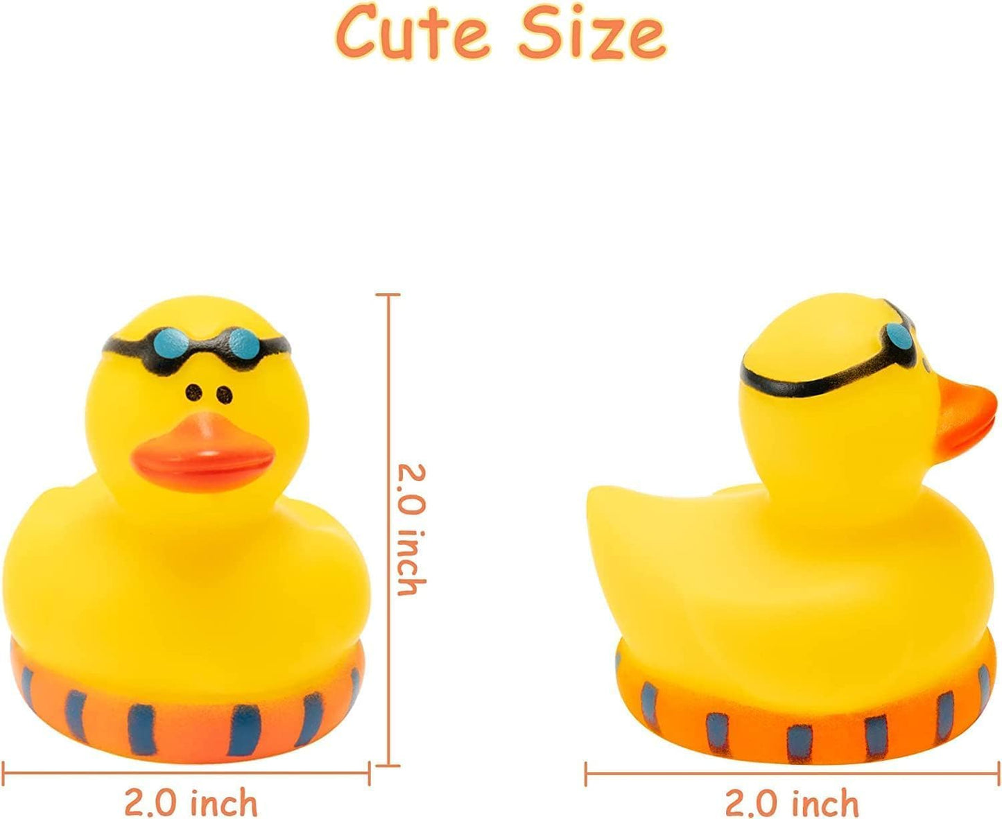Haooryx Summer Beach Rubber Duckies - 20Pcs Float Bathtub Ducky Swimming Pool Toys Novelty Funny Squeeze Ducks Kids' Birthday Multi-Item Party Favor Packs School Prizes Rewards Baby Shower Bath Toys