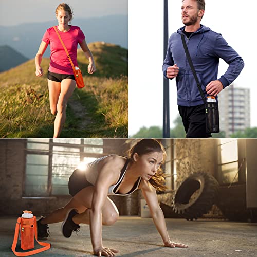 Tainehs Water Bottle Holder Water Bottle Carrier with Adjustable Shoulder Strap Beach bottle Bag Water Bottle Sling Dog Water Bottle Sleeve for Sports Gym Hiking Camping Walking Black/Pink