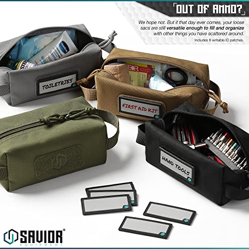 Savior Equipment Loose Sacs 4-Pack Tactical Ammo Pouch Firearm Ammunition Carrier Bag, ID Patches Included, Tan