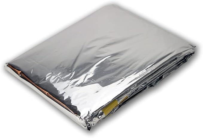 Emergency Thermal Mylar 2 Person Sleeping Bags -Ultra Compact for Camping, Survival, Disaster Bivouac Shelter- Pocket Sized, 7.25ft x 5.25ft - Retains 90% of Body Heat and Repels Wind & Water