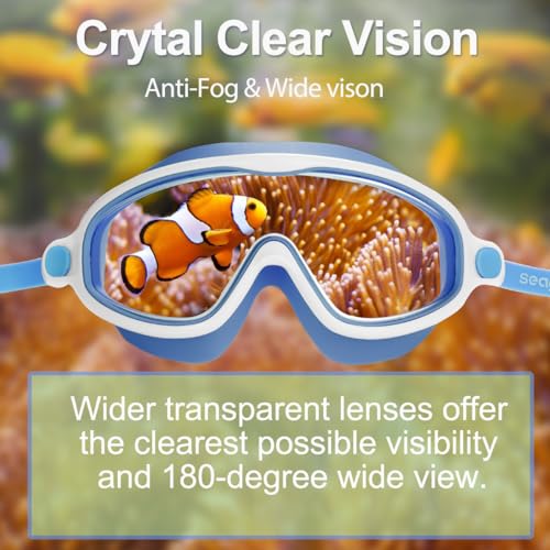 Kids Goggles for Swimming 2 Pack No Leaking Anti-Fog Outer Eye Fit with Wide View UV Protection Crystal Clear Watertight Swim Goggles with nose cover Suitable for Children Youth Boys Girls Age 3 to 15